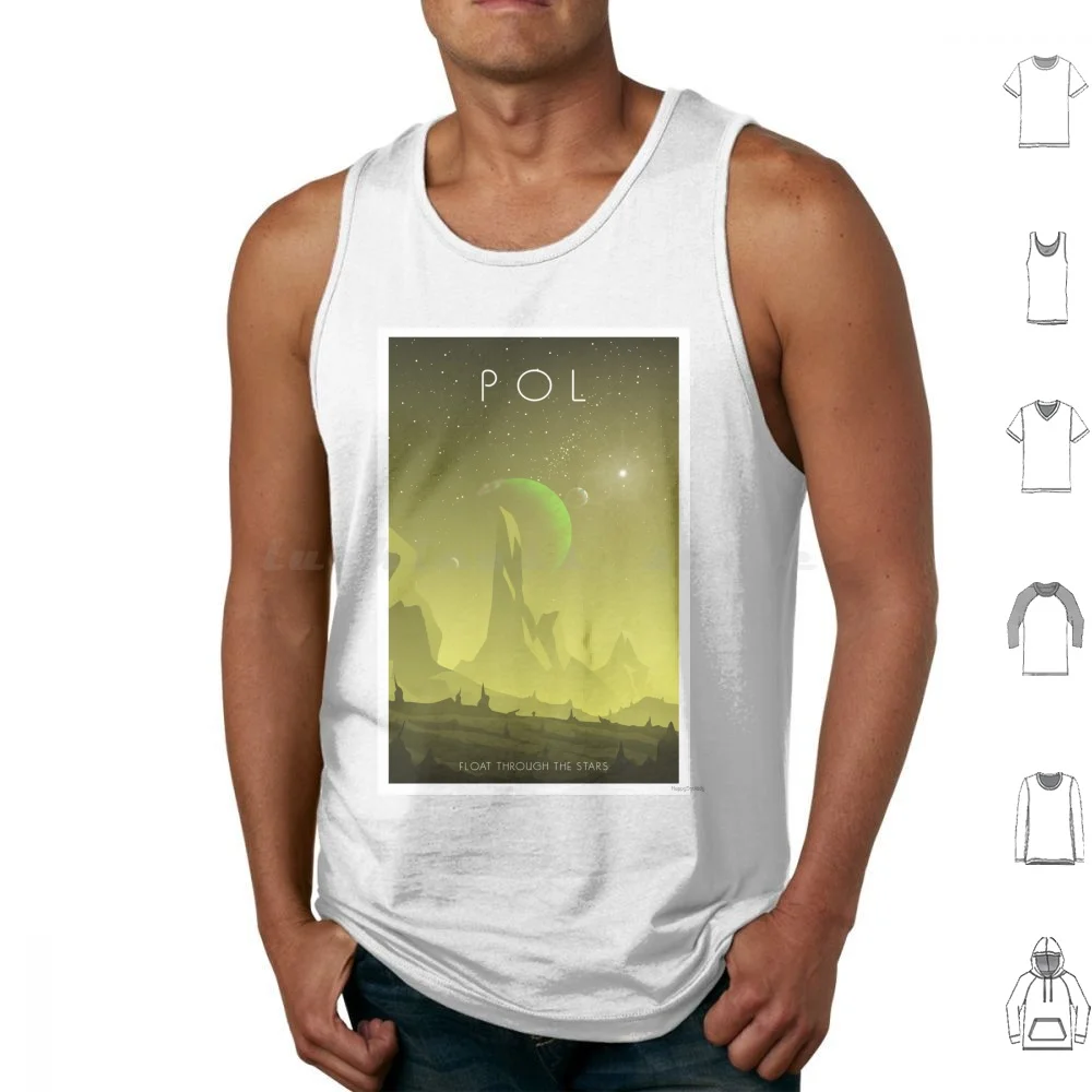 Póster del programa Pol, camisetas sin mangas, chaleco sin mangas, programa espacial, vintage, Kerbal, viajes, exploración, planeta, sol, puesta de sol, cielo, ciencia