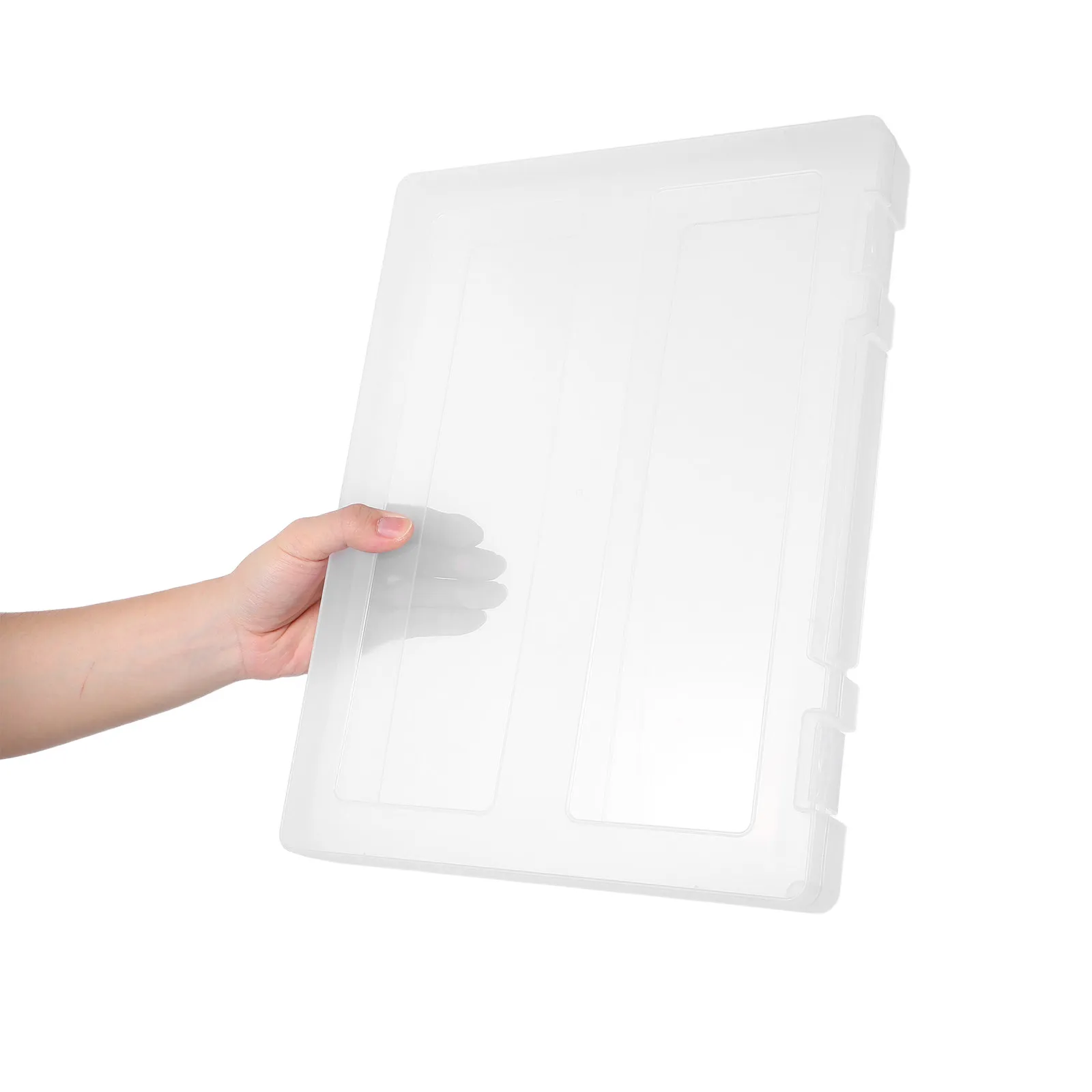 A4 File Holder Clear Plastic Document Organizer Box Thickened Heavy-Duty Portable Office Paper Storage Box with Handle