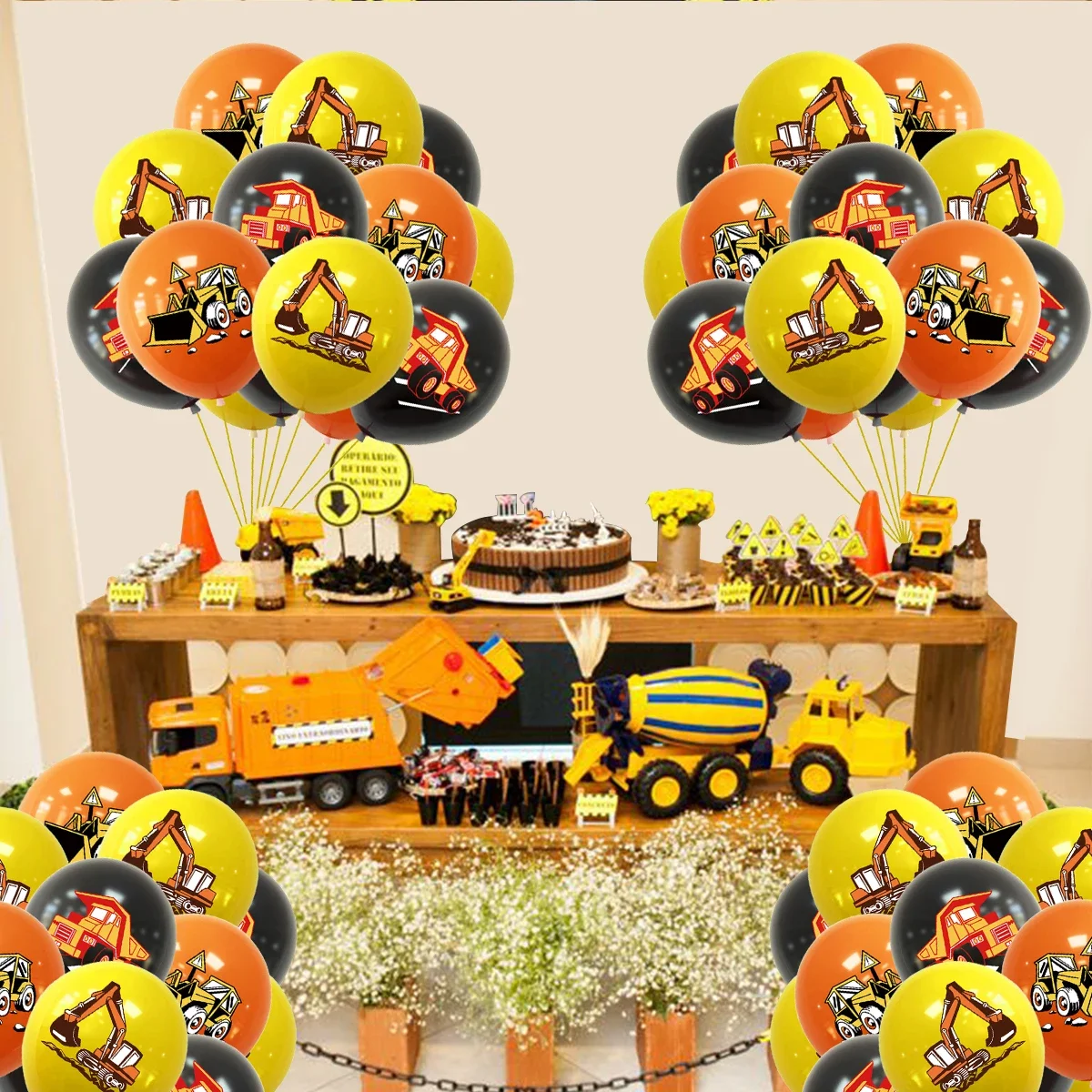 

Construction Balloon Excavator Bulldozer Vehicle Birthday Party Decoration Kids Boy Tractor Truck Party Supplies Baby Shower