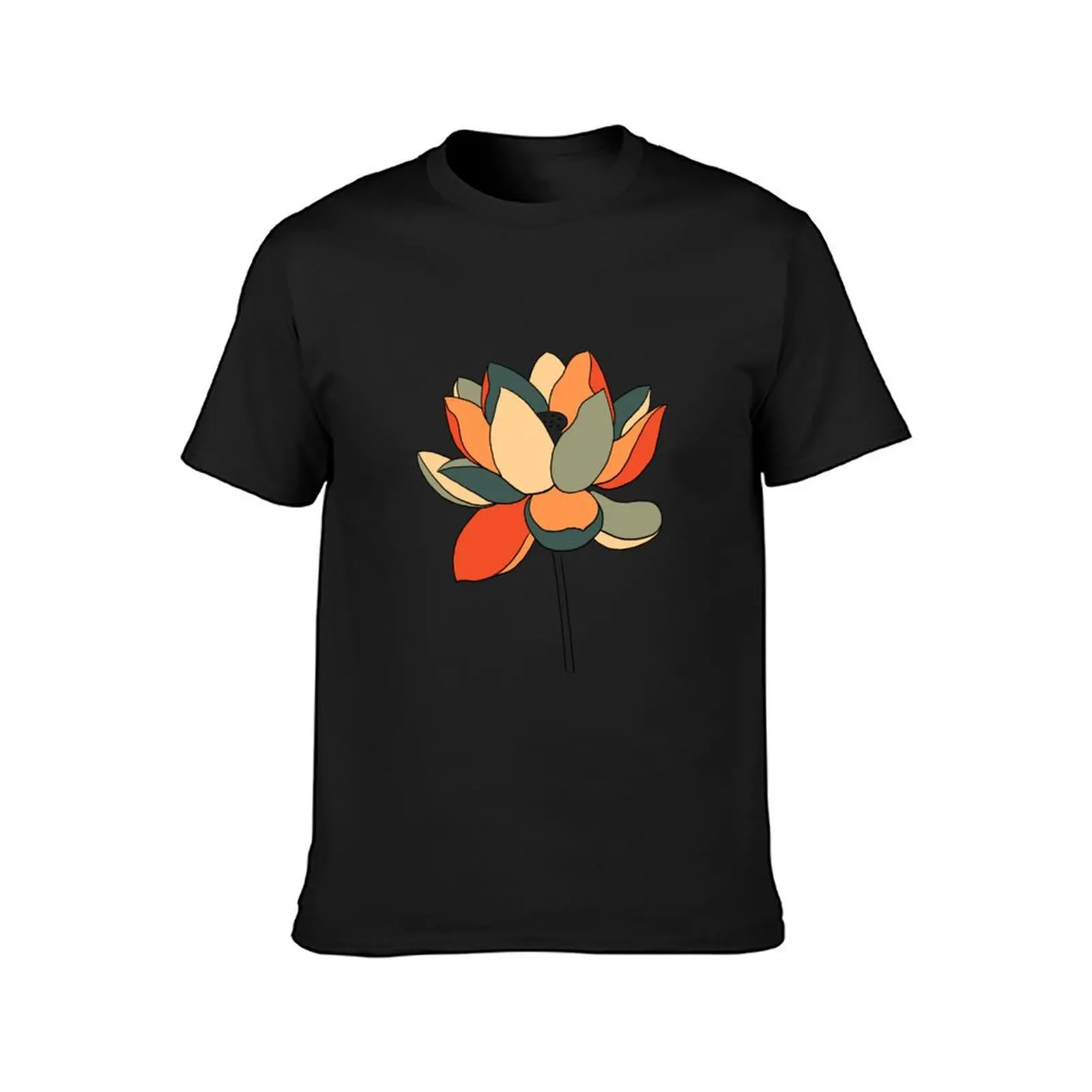 Fresh colorful lotus T-Shirt hippie clothes sports fans aesthetic clothes oversized fitted t shirts for men