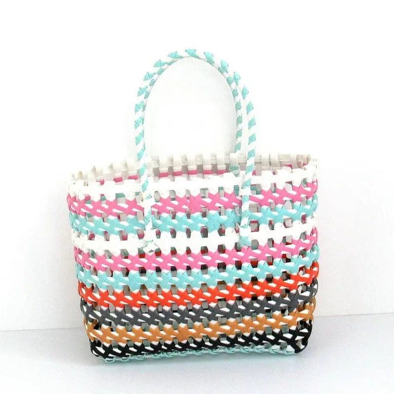 New Woven Bag Vacation Beach Bag Hollowed Out Vegetable Basket Bag Popular Hand Carry Basket Handbag