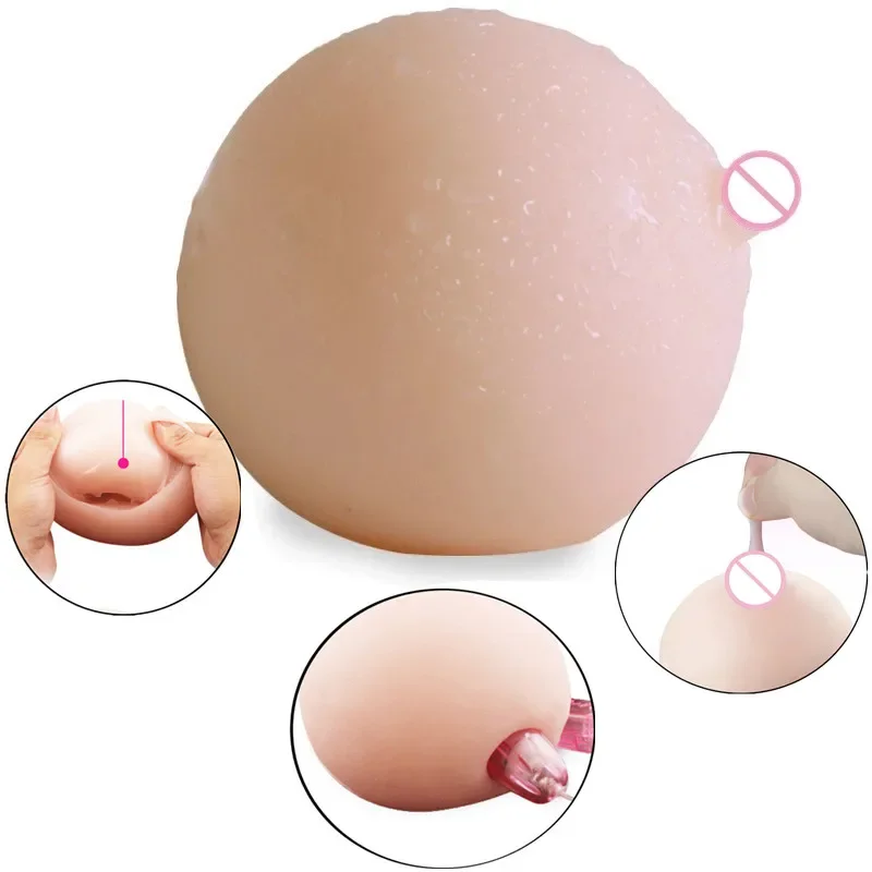 Artificial Chest Fake Silicone Breast Toys Men Masturbator Stress Squeeze Ball Soft Mini Boobs Toy Pocket Pussy Adult Products