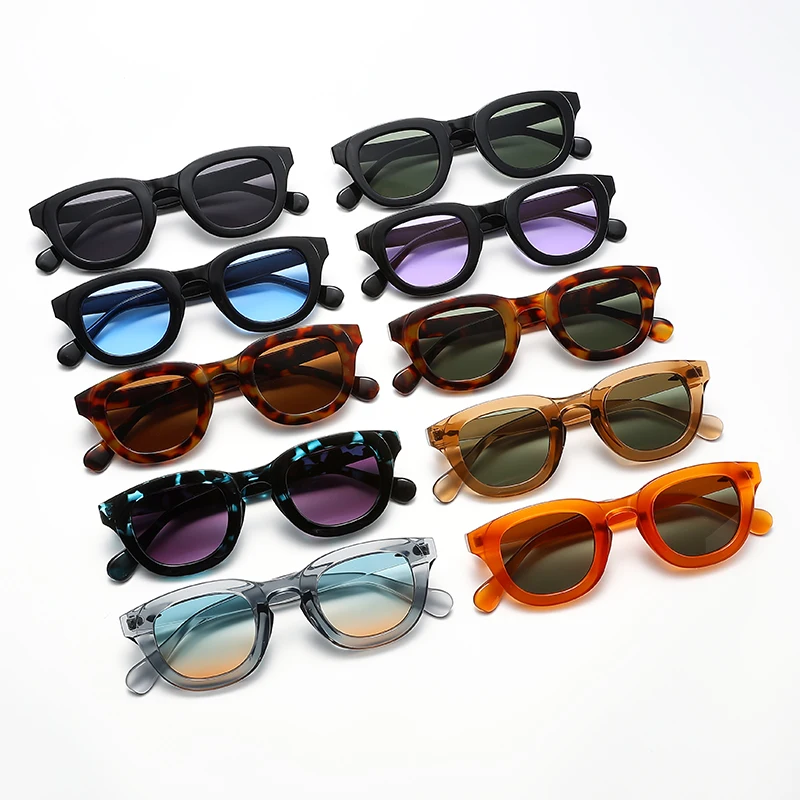 New Sunglasses Oval Frame Thick Frame Personality Fashion Multi color Sun Glasses Classic Retro Style Trendy Female