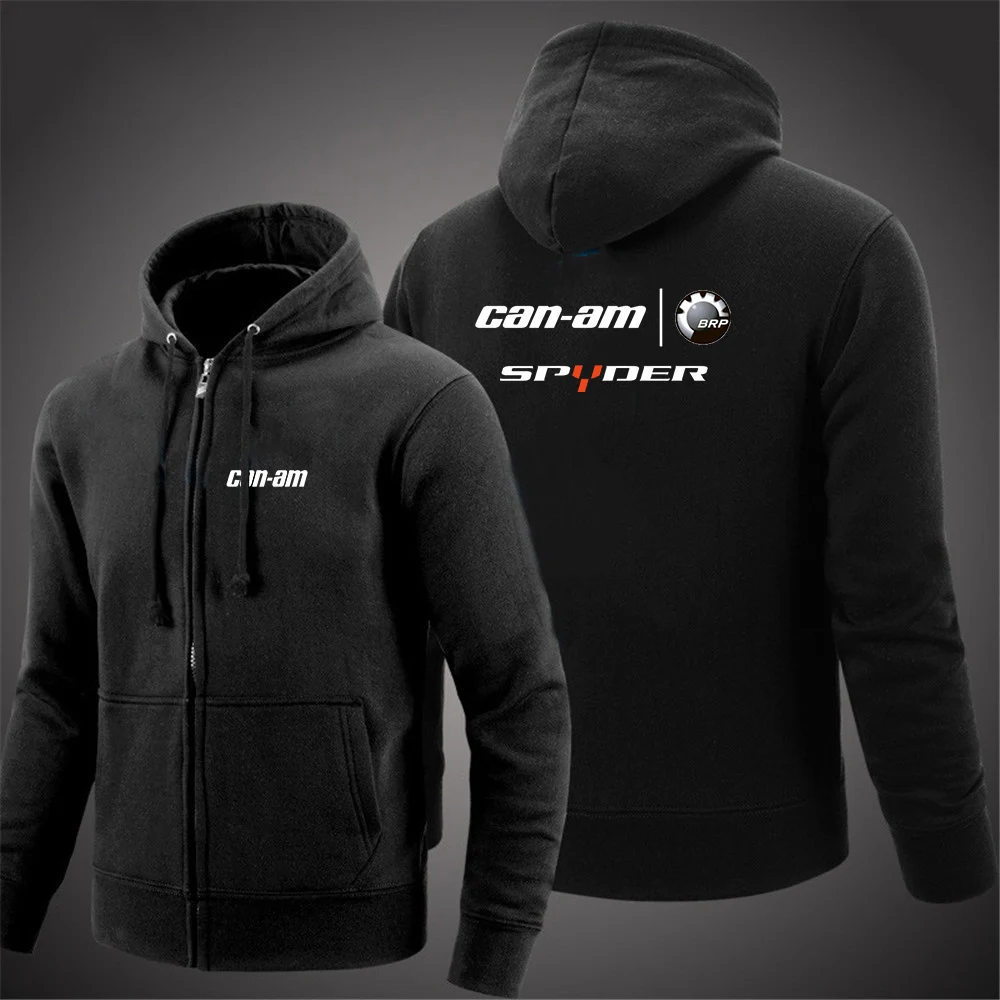 

Men's New Solid Color Zipper Hoodies Can Am Team Spyder Motorcycles Print Streetwear Fashion Casual Man Long Sleeve Sportswear