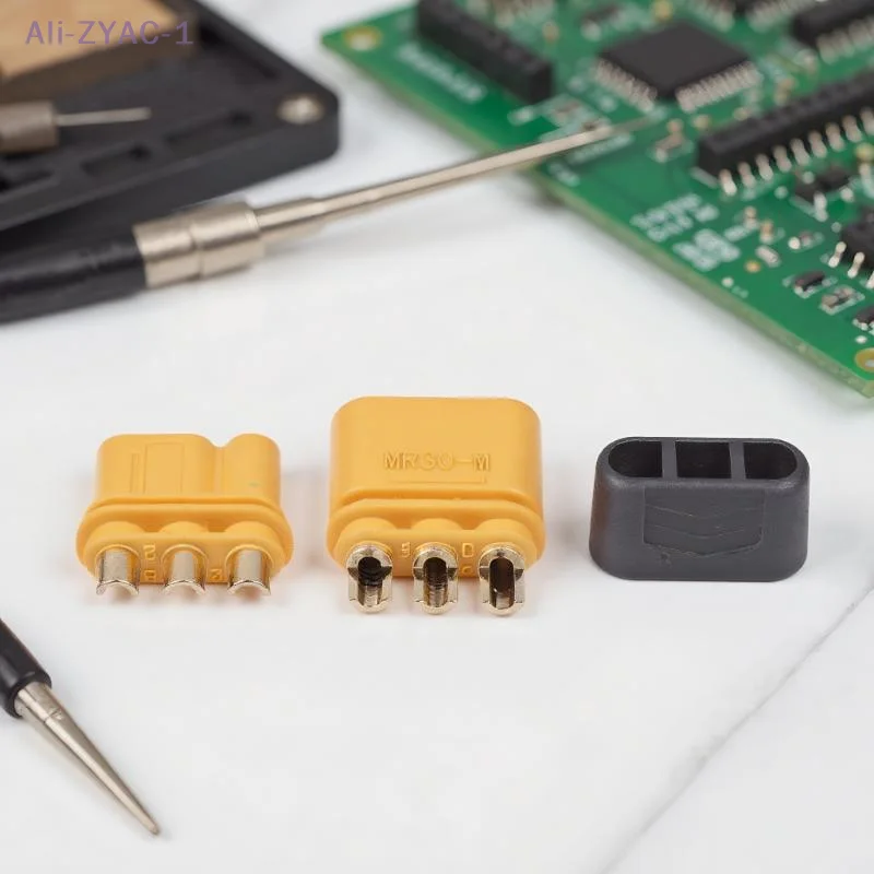 {ZYAC-1} 5 Pasang Konektor Plug Amass MR30 Jantan/Betina Dengan Selubung Untuk Baterai Lipo RC Multicopter Aksesoris Pesawat