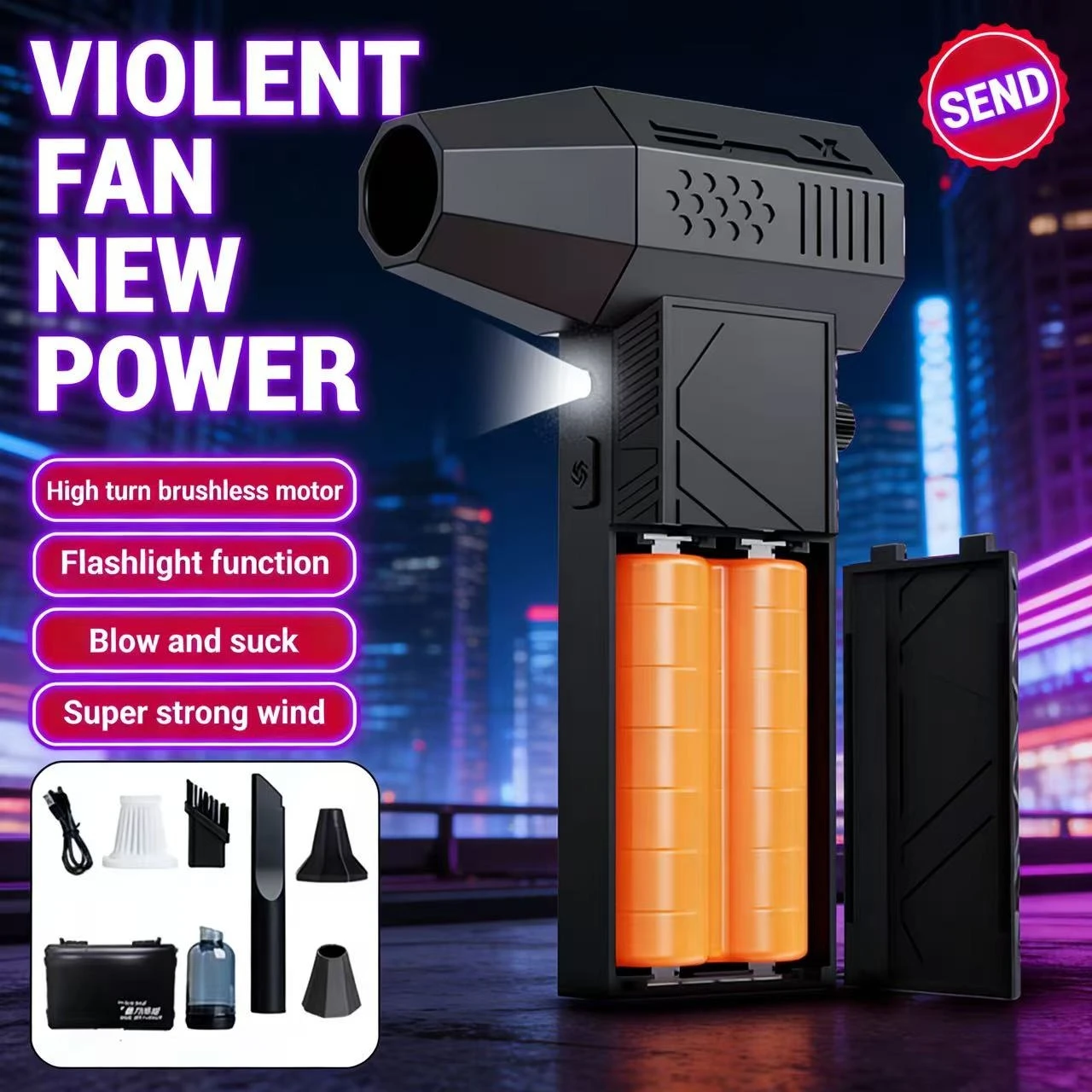 

C6/C6ProMax Air Blower 950000RPM Brushless Motor Powerful Dust Blower Display LED Lighting Portable Rechargeable Turbo Fan Jet