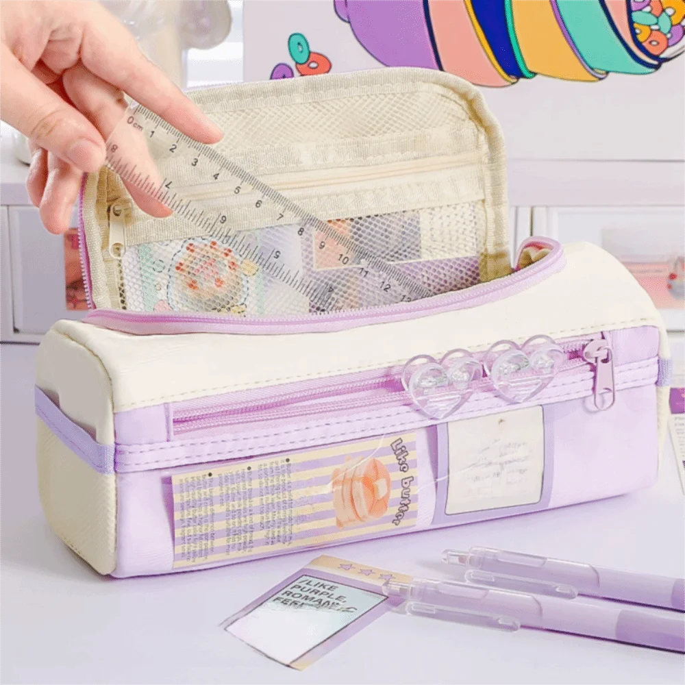 Makeup Bag Cartoon Star Pencil Case Large Capacity Cosmetics Storage Korean Pencil Bag Handheld 5 Multi Layers