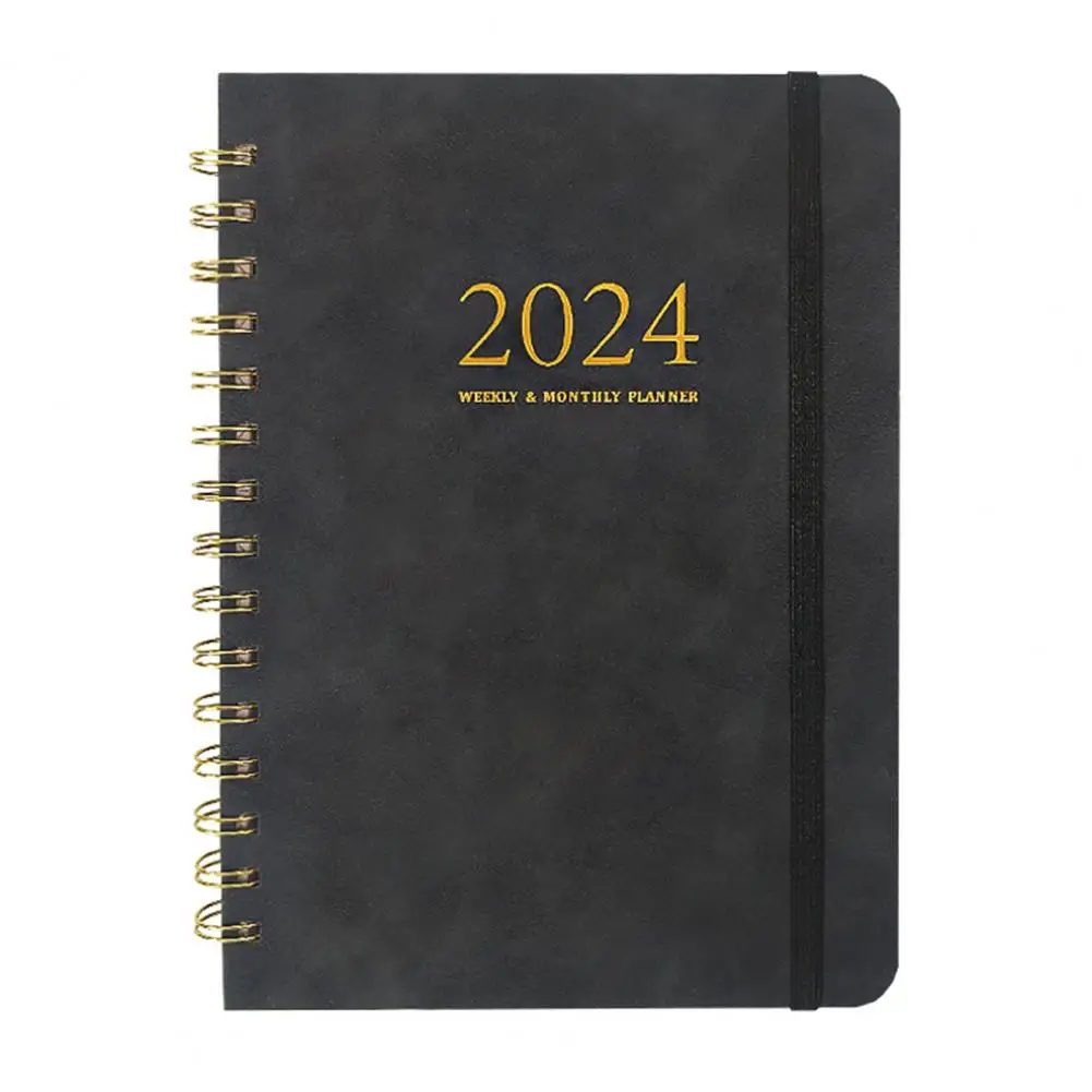 Cuaderno de Agenda 2024, planificador semanal, regalo A5, diario con escritura suave, páginas Premium gruesas, encuadernado con anillo de bobina