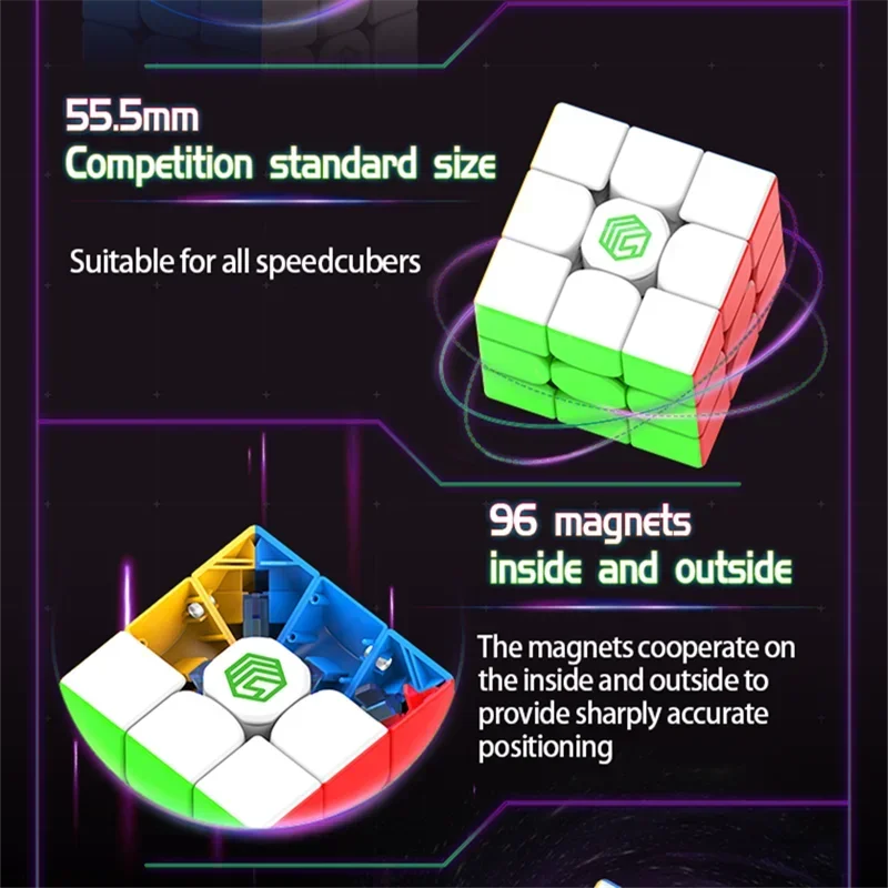 [Picube] Mscube MS3V1 3x3x3 Magnetic Speed Cube professionale, giocattoli antistress, Smooth, Puzzle per bambini, per il gioco,