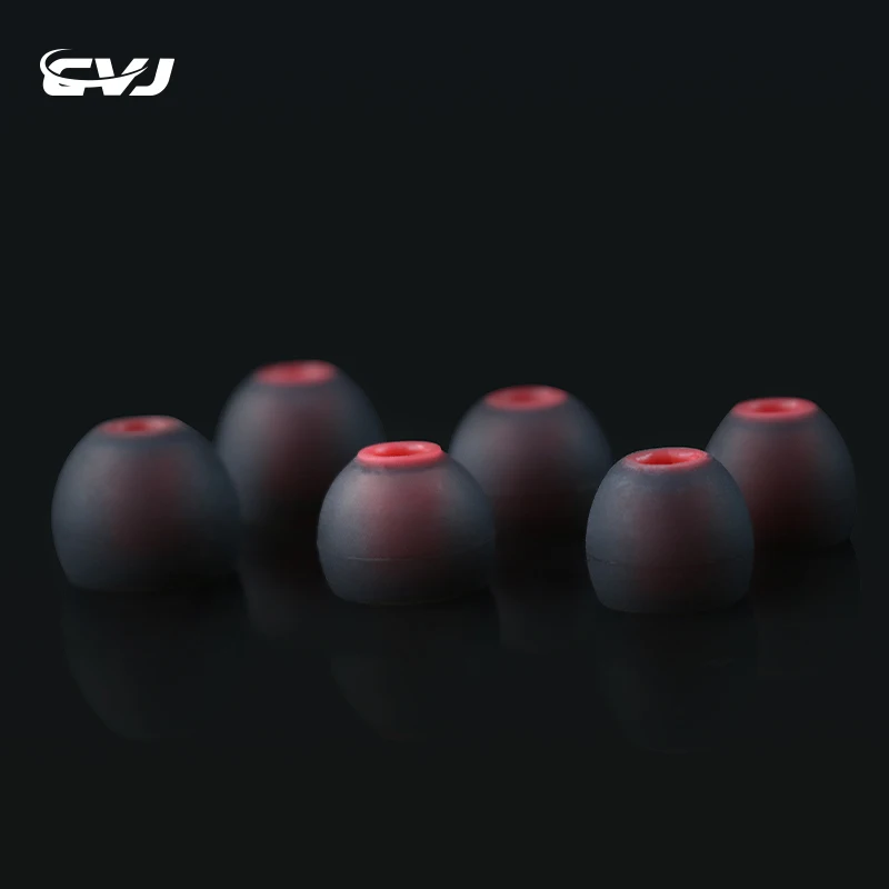 CVJ earphone Tips 4mm-6mm Nozzle membawa tinggi frekuensi disesuaikan profesional ujung telinga silikon S/ M/ L
