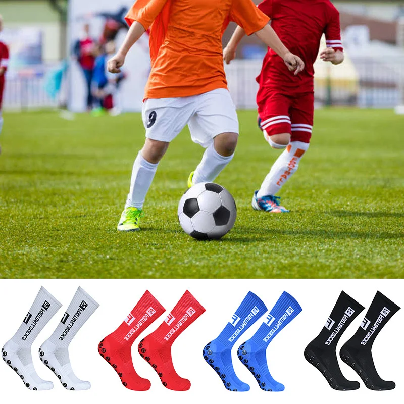 

2023 children youth sports New breathable soccer socks square silicone non-slip grip football socks