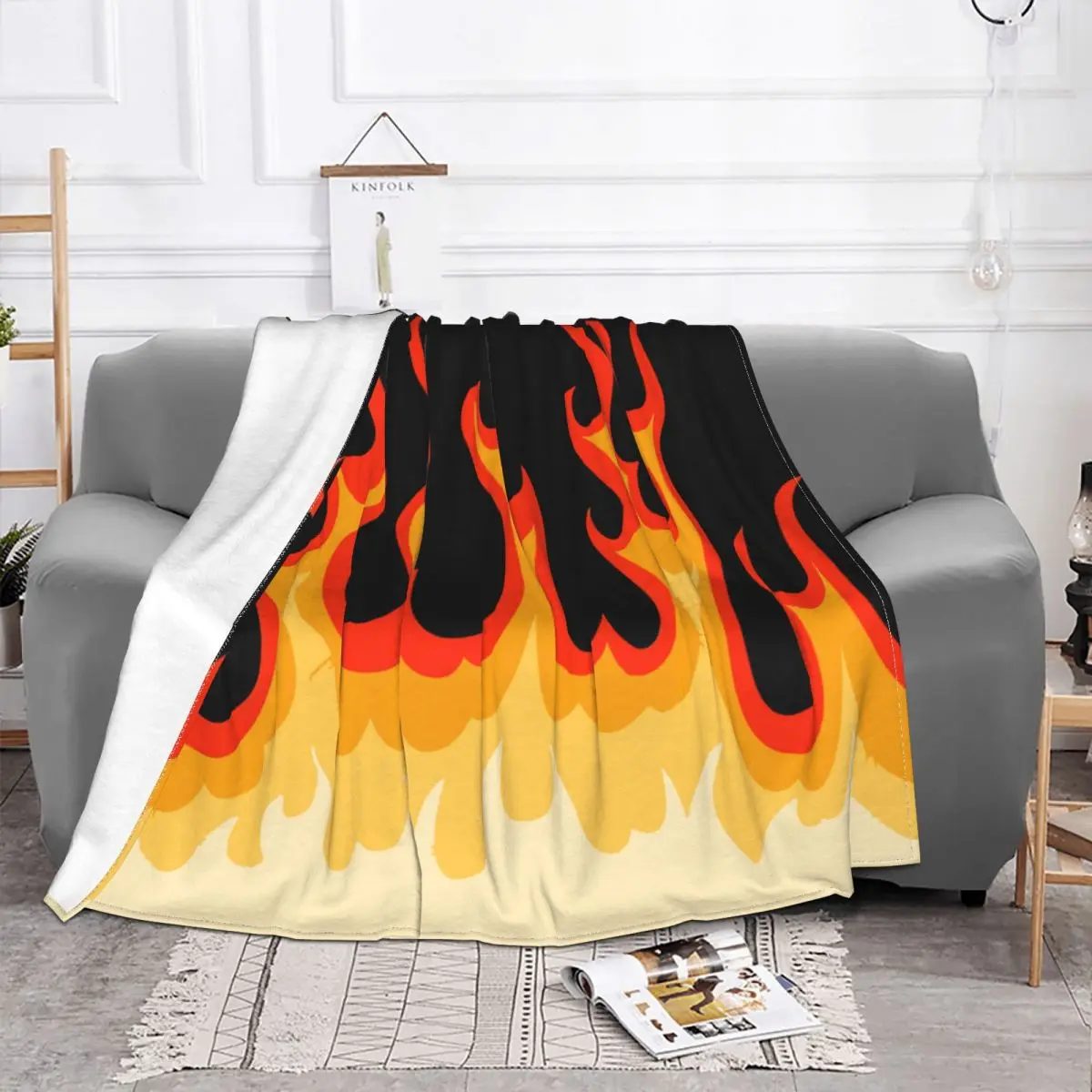 Fire Hot Rod Gothic Blanket Velvet Spring Autumn Breathable Thin Throw Blankets For bed Rug Piece