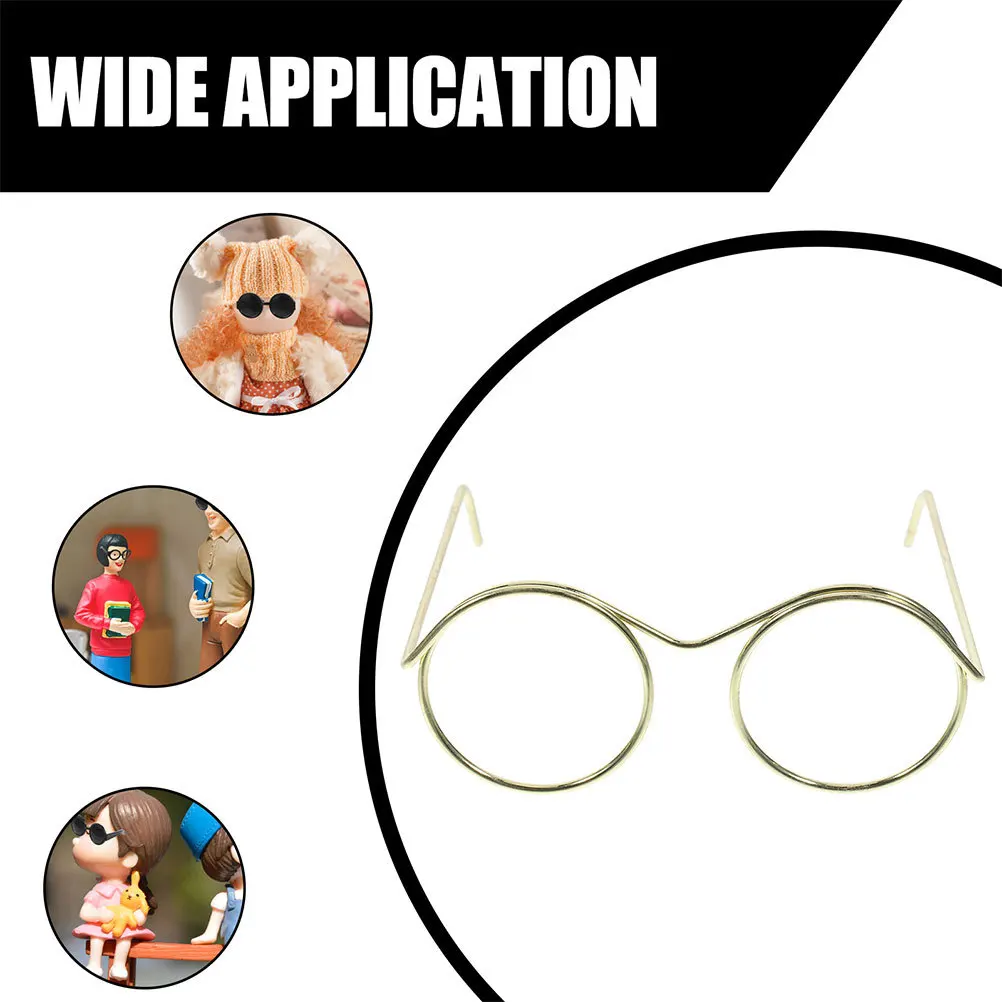 Mini lunettes à jante en fil métallique sans cadre, 20 pièces, accessoires de déguisement de 18 pouces, lunettes de Costume, petits accessoires pour maison de poupée