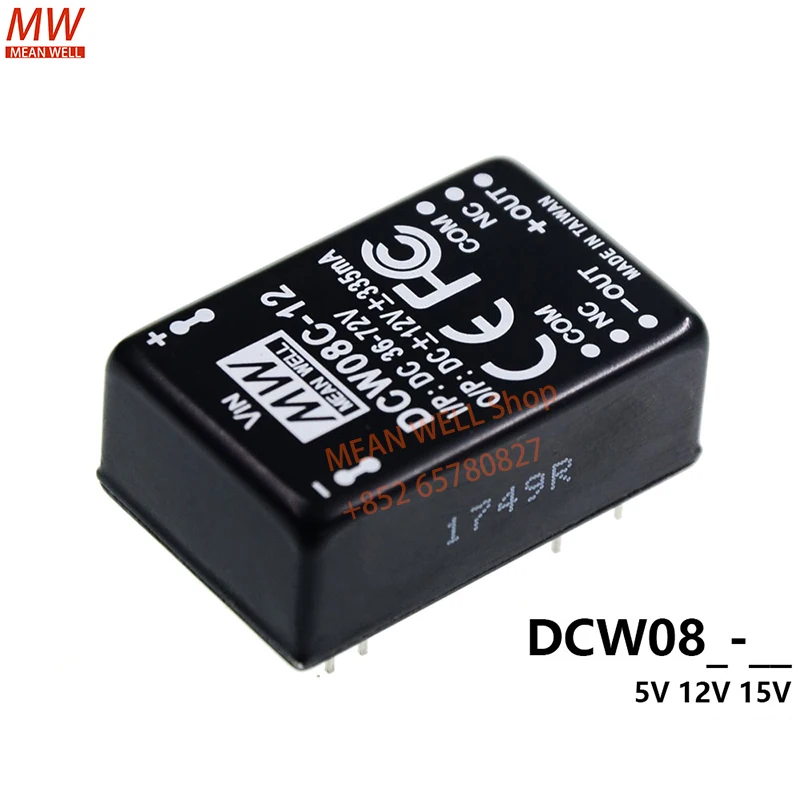 MEAN WELL Switching Power Module 8W DC-DC Regulated Dual Output Converter DCW08C-12