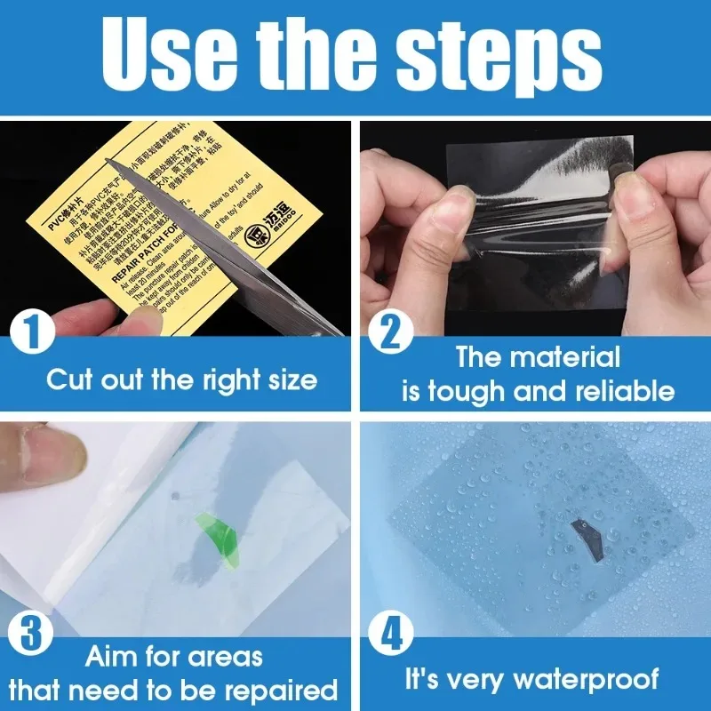 PVC Tent Patches Stickers Waterproof Clear Self Adhesive Nylon Sticker Patch for Outdoor Camping Tent Jacket Repair Tape Tool