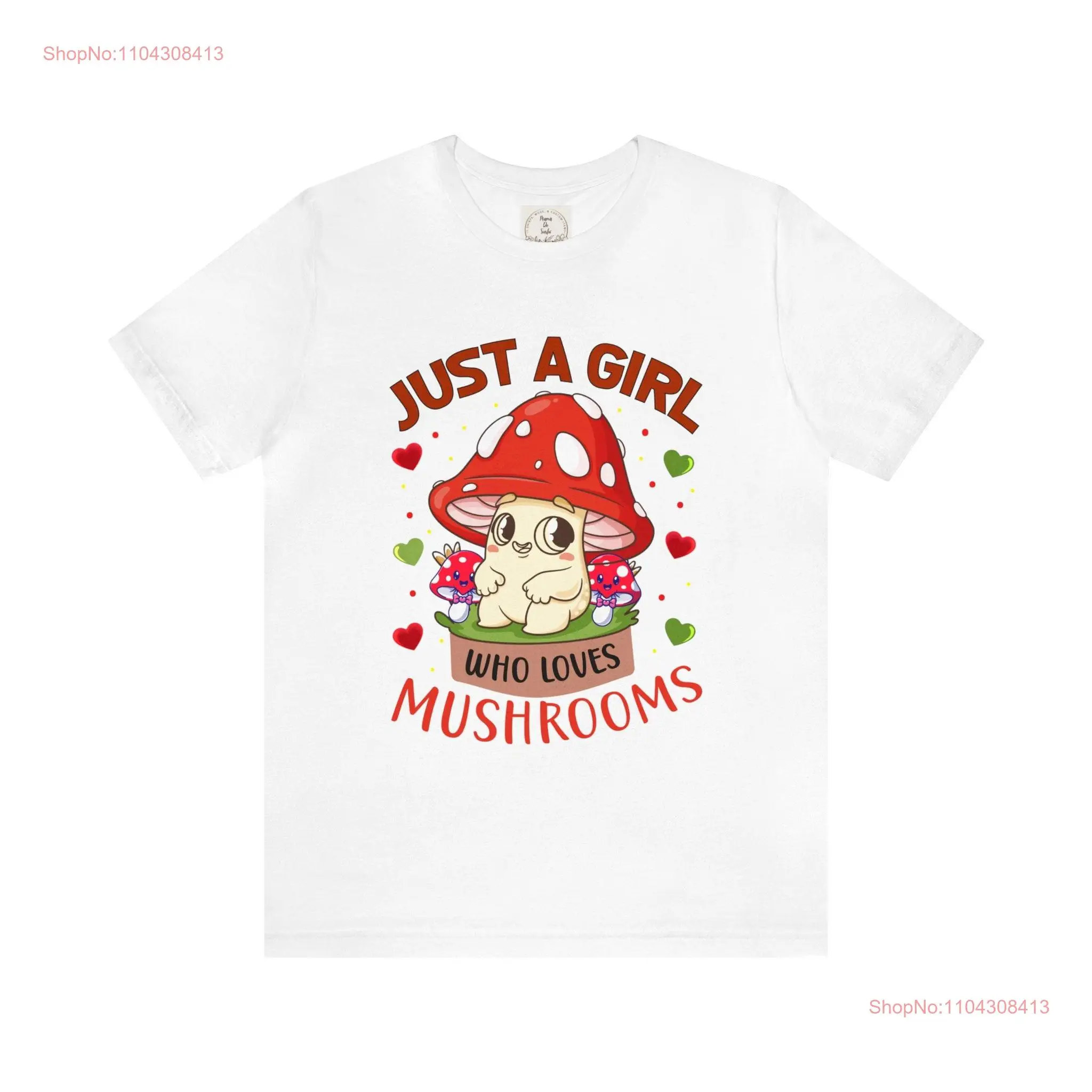 Just a Girl who loves Mushrooms Red Plants MamaDeSushi Jersey  T Shirt long or short sleeves