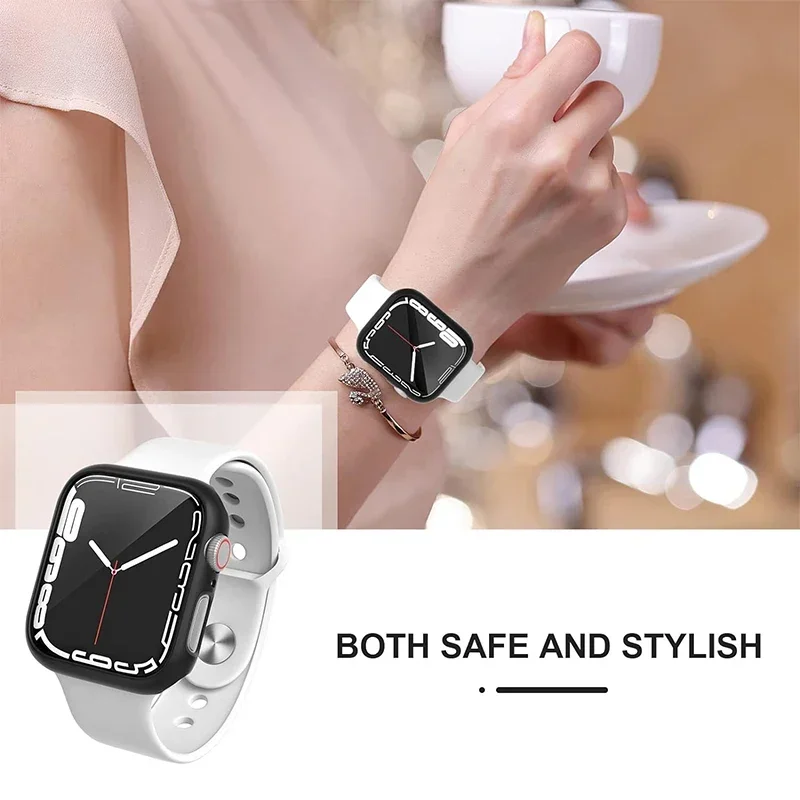 Juste de protection pour Apple Watch, boîtier ultra-mince, pare-chocs découpé en PC dur, 41mm, 45mm, 44mm, 40mm, iWatch série 9, 6, 5, 4, se, 7, 8