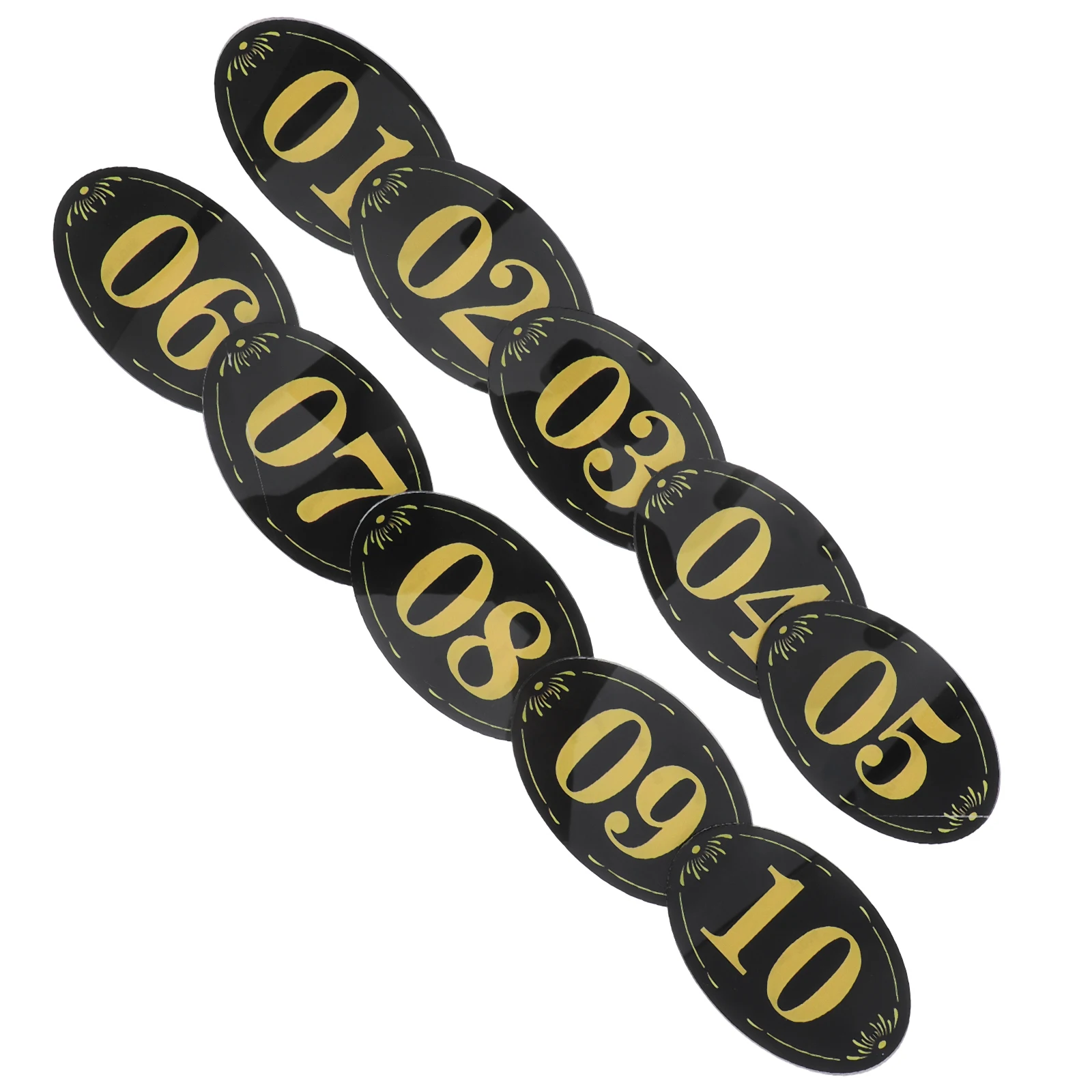 

10 pcs Locker Number Stickers PVC Signs Room Doorplate Hotel Plastic Plaque Storage Cabinet Tags Identification Marker School