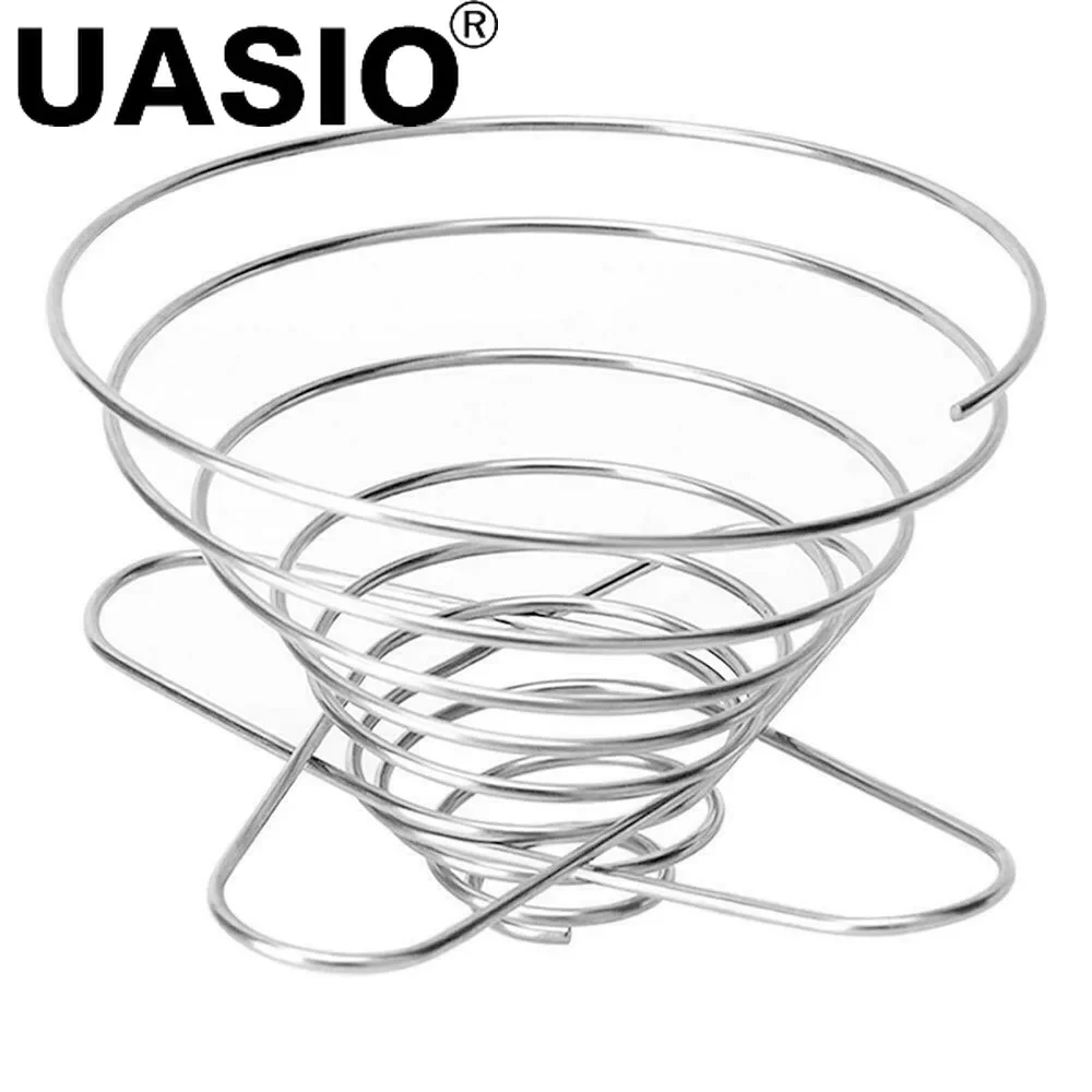 Cone Stainless Steel Hand Brewed Coffee Filter Cup Folding Portable Reusable Coffee Dripper Folding Funnel Filter Cup Drip Rack