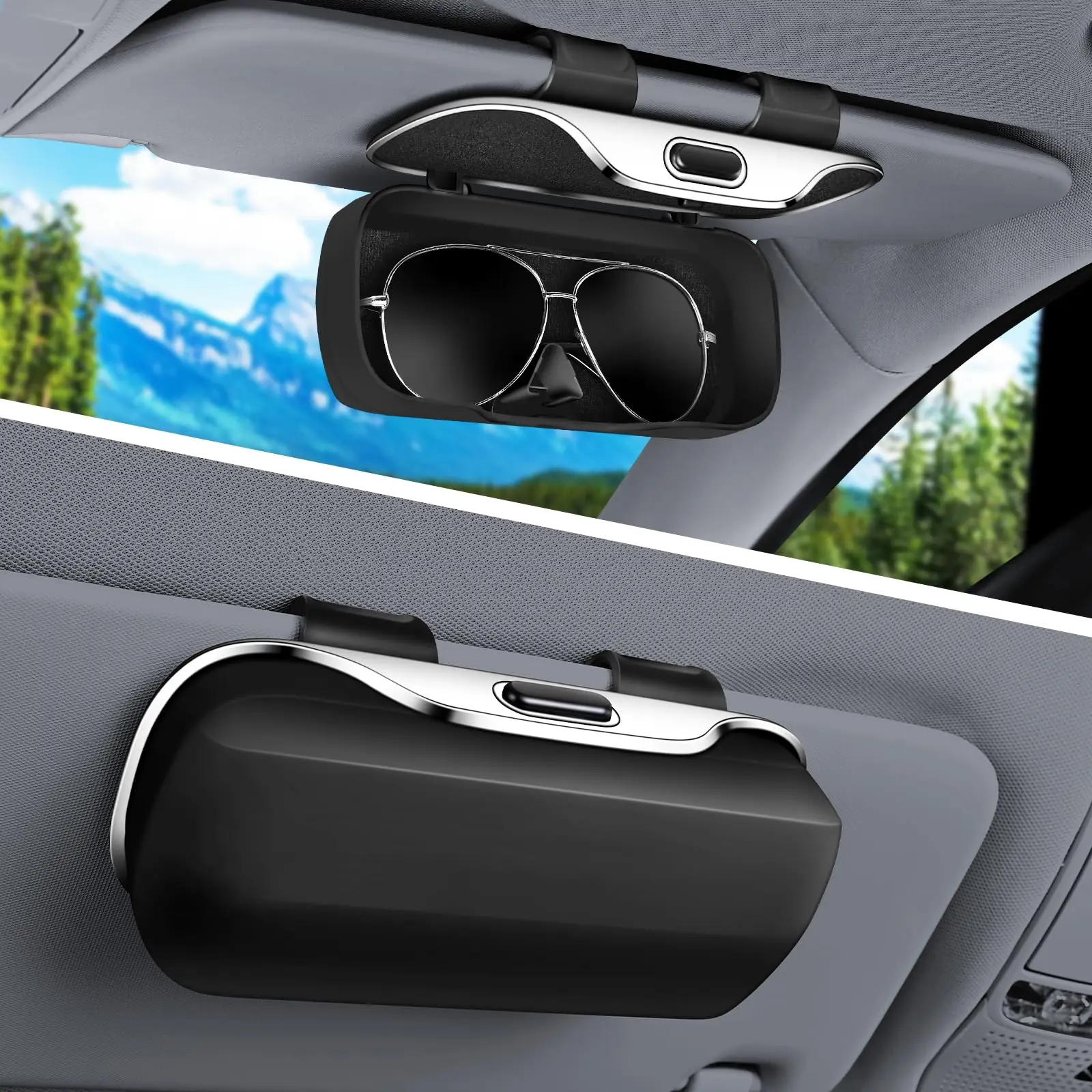 New Car Glasses Box Portable Car Glasses Frame Car Driving Glasses Frame Glasses Box Sunshade Glasses Auto Interior Accessories