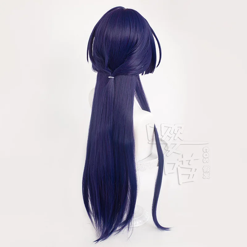 Acheron Cosplay peluca juego Honkai Star Rail 80CM púrpura blanco pelo sintético resistente al calor pelucas de Cosplay de Anime Halloween hombres mujeres