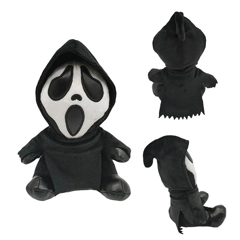 17cm Hot Black Ghostface Cartoon Cute Tricky Plush Toys Stuff Soft Girls Boys Christmas Halloween Birthday Gift For Kids Adults