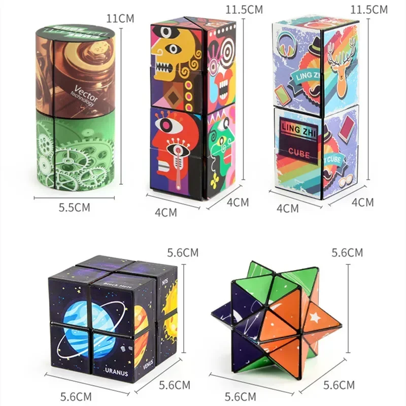 New Infinity Magic Cube Children Anti Stress Puzzle Fingertip Toy Kids Decompression Sensory Toys Variety Folding Cube