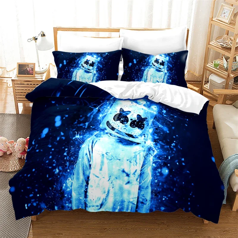 3D Marshmello DJ Bedding Set Print Duvet Cover Set with Pillowcase Home Textile Single Twin Double Queen King Size Dropshipping