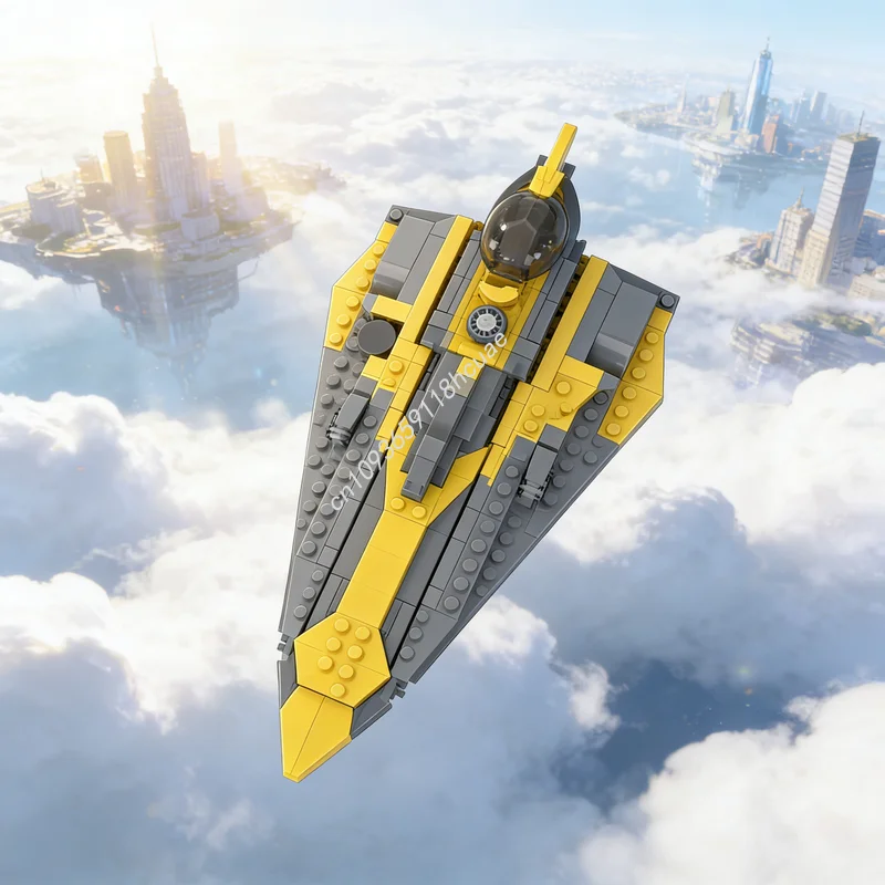 

330 деталей MOC: Конструктор «Звездный истребитель Анакина S Delta» — модель для сборки, развивающая игрушка, идея для креативных рождественских подарков