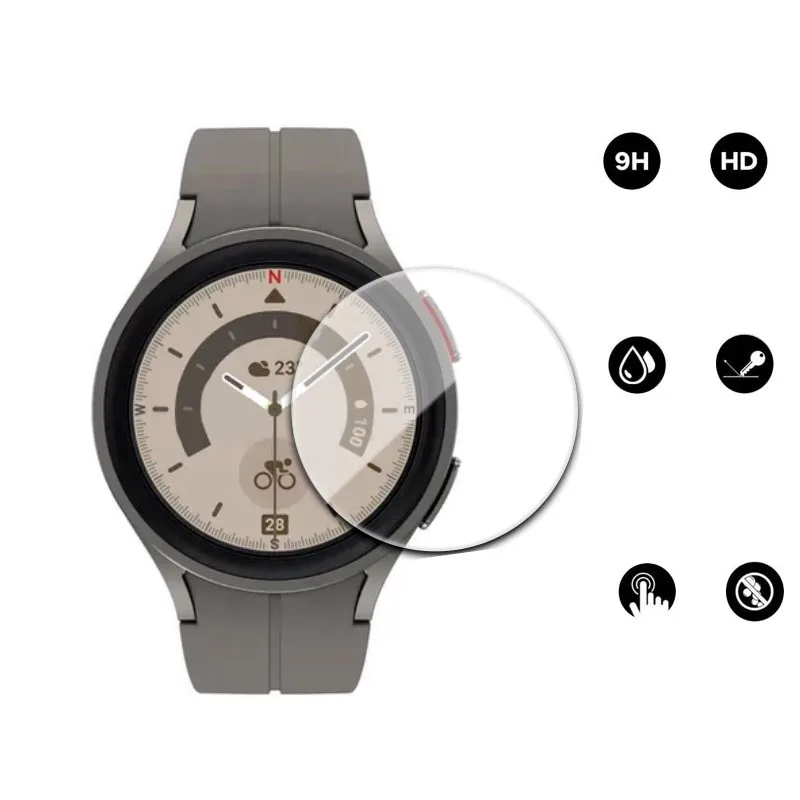 الزجاج المقسى لسامسونج غالاكسي ساعة 5 برو 45 مللي متر مقاوم للماء الزجاج المقسى حامي الشاشة فيلم لمشاهدة 4/5 40 مللي متر/44 مللي متر