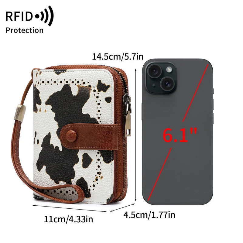 Western RFID Blocking Organ PU Leather Women Wallet Fashion Large Capacity Multi-functional Purse for Ladies