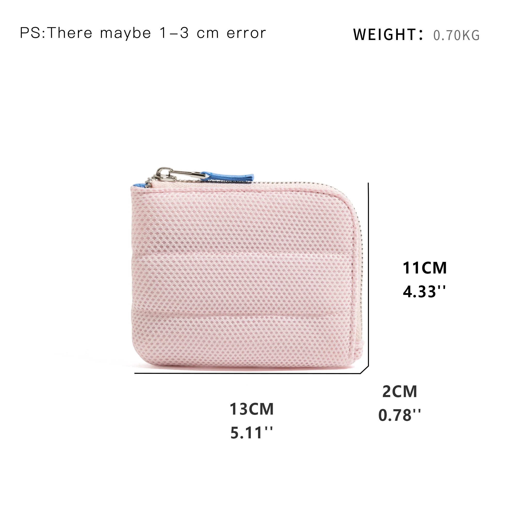 CKKUI 2026 Korean Version Simple Solid Color Wallet Multifunctional Quilted Cute Nylon Clip Cotton Coin Purse Storage Bags