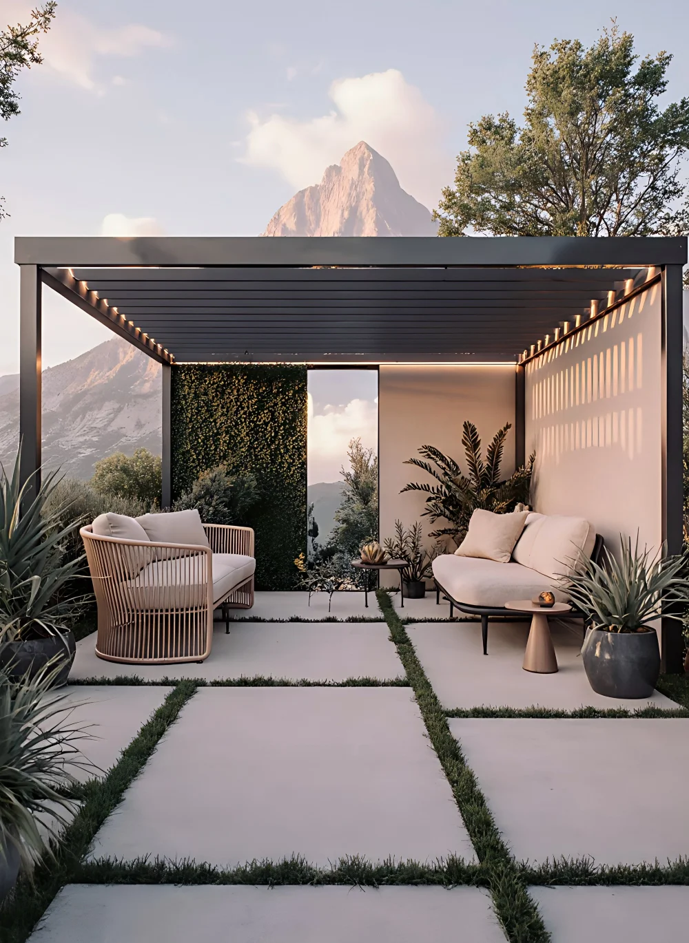 Outdoor Furniture Gazebo - Pavilhão ao Ar Livre Estilo Minimalista,