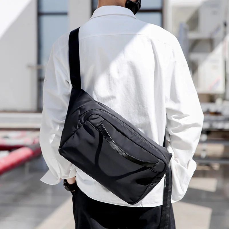 

High Quality Nylon Big Men Crossbody Bags 2024 Winter New Unisex Hip-hop Style Diagonal Bag Casual Travel Shoulder Gym Pocket