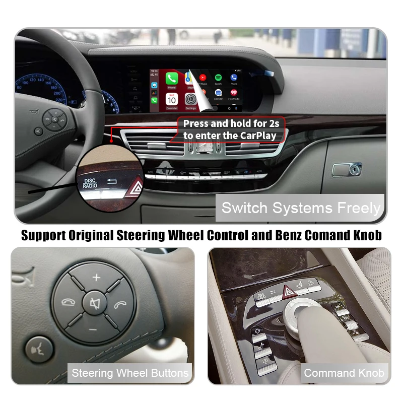 Wireless CarPlay for Mercedes Benz S-Class / CL W221 2006-2012 ,with Android Auto Mirror Link AirPlay Car Play Functions