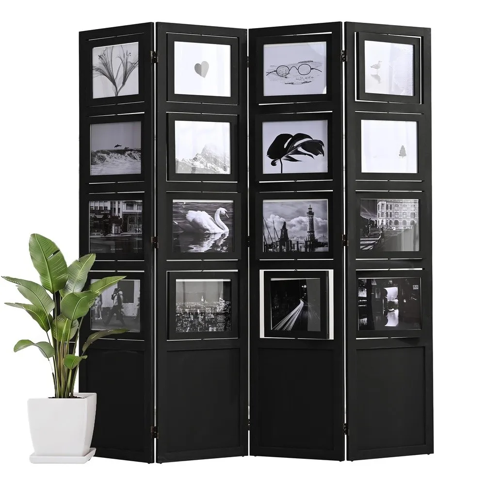 4 Panel Photo Room Divider Folding Privacy Screen Decorative
