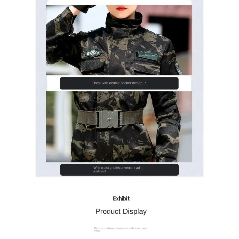 Children's Tactical Military Uniform Costume Camouflage Disguise Army Suit for Kid Girl Scout Boy Soldier Halloween Party view 5