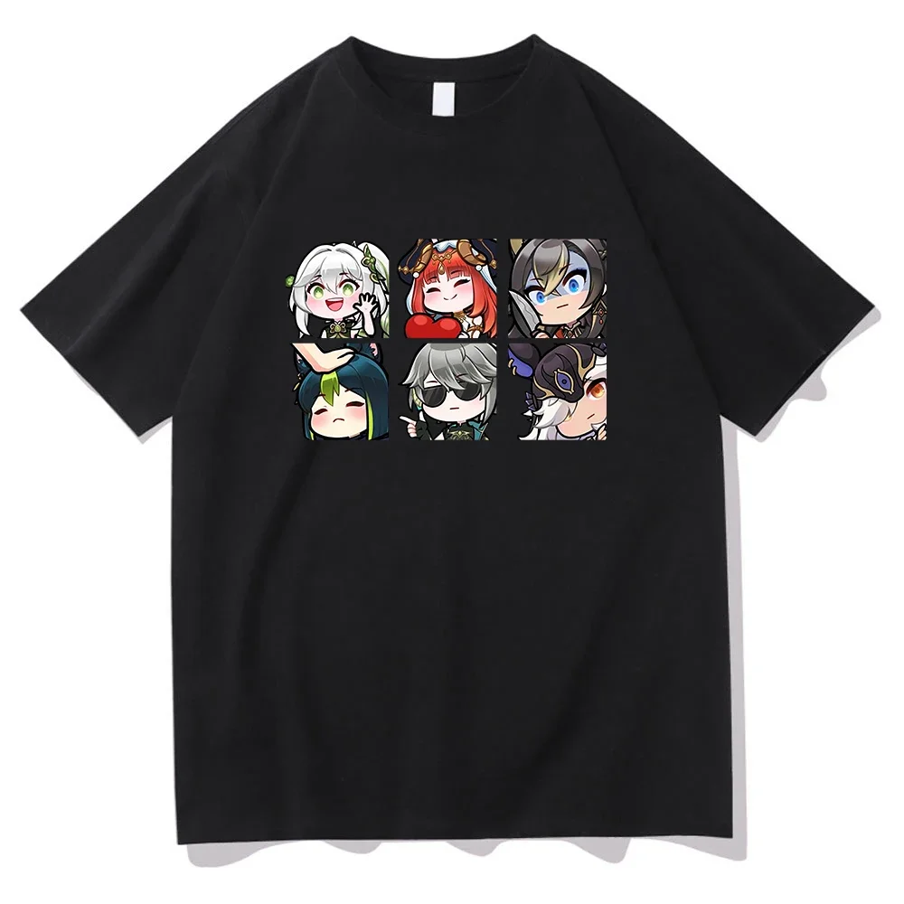 

Hot Game Genshin Impact T Shirt Women Kawaii Lhaitham Cyno Nilou Nahida Tighnari Graphic Short Sleeve T-shirt Unisex Clothing