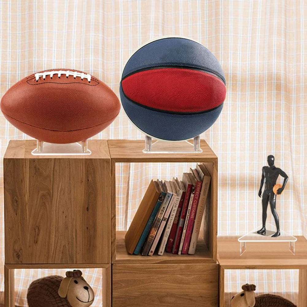 

Acrylic Triangle Basketball Stand Wear-Resistant Sports Ball Clear Display Rack for Basketball Football Volleyball Rugby Balls