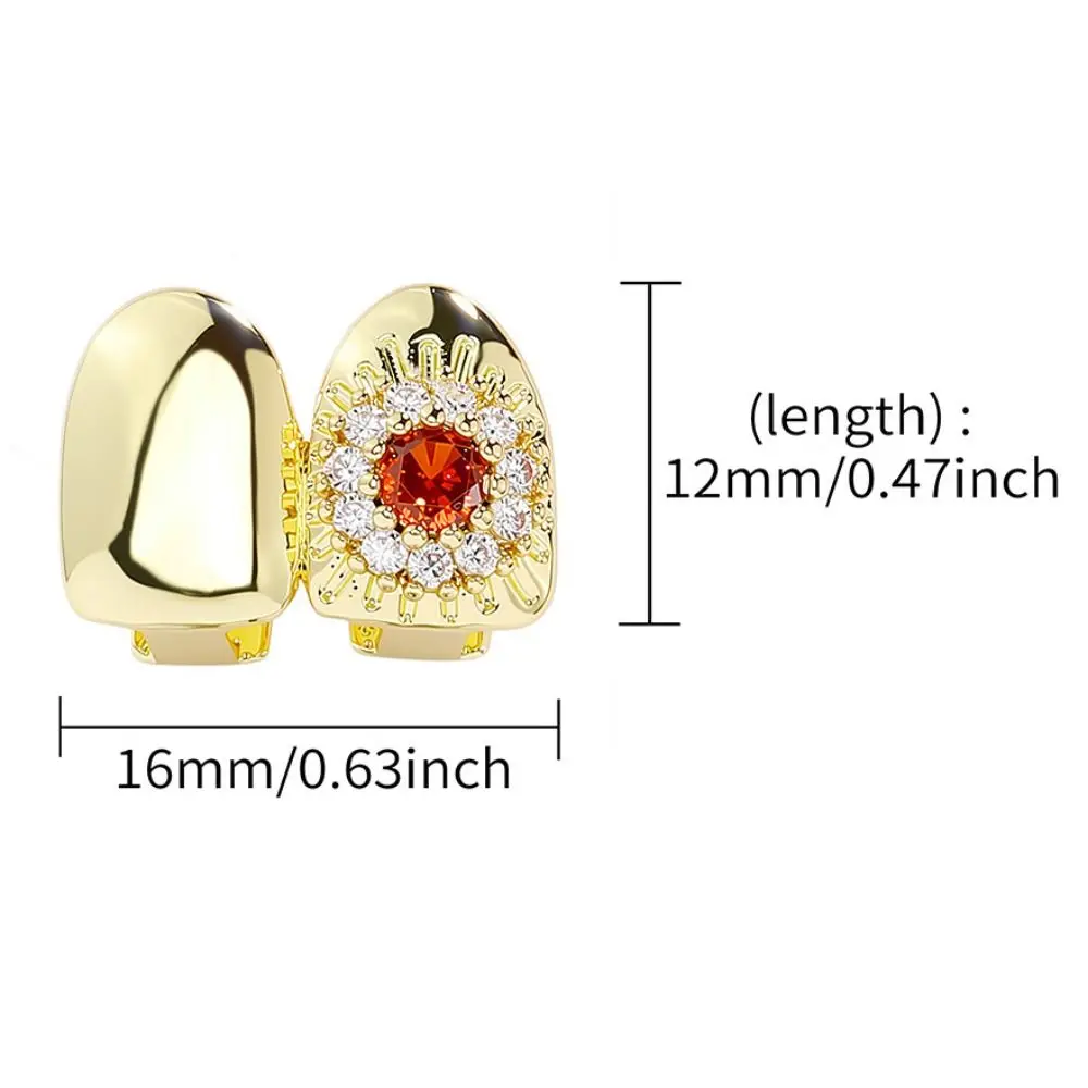 Trendy Removable Hiphop Teeth Grillz with Flower Design