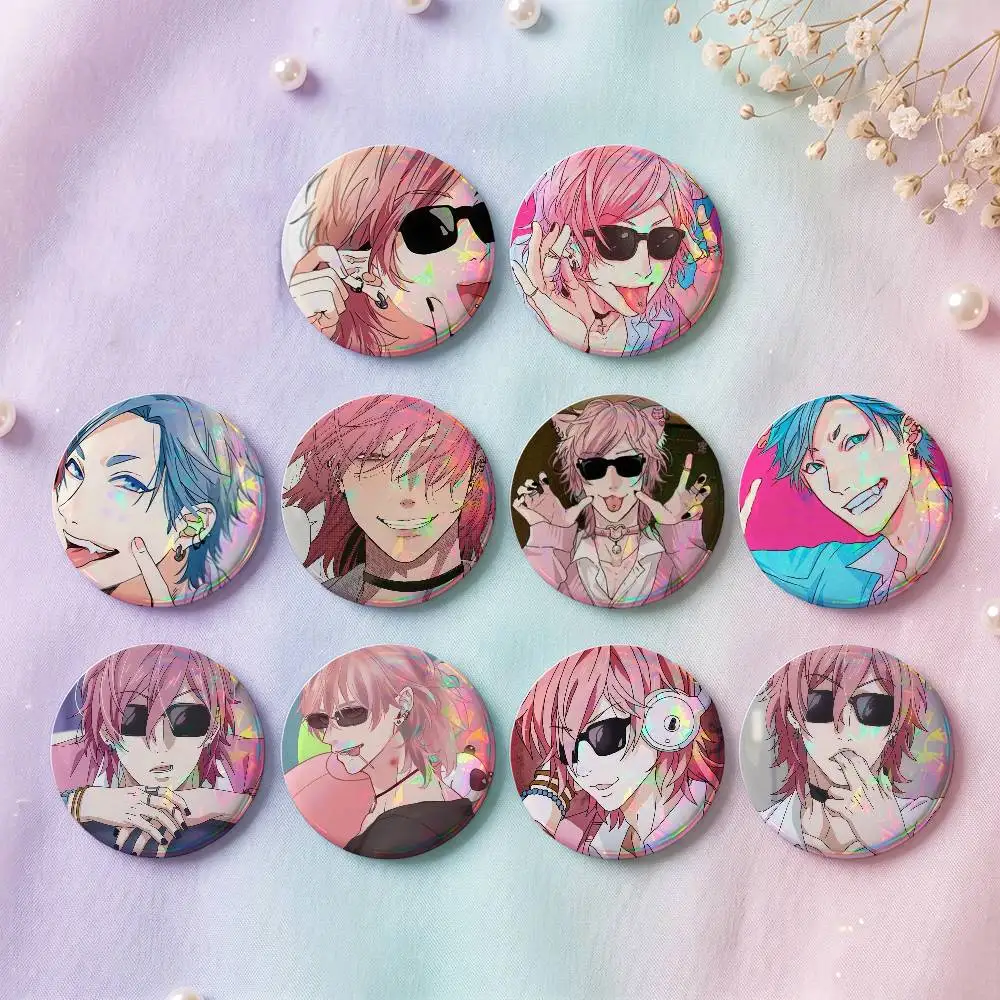 Cute Manga Yarichin Club Ayato Yuri Badges 25 44 58 75 Mm Round Cosplay Pin Bag Decor Fans Collect Friends Gifts Brooch Souvenir