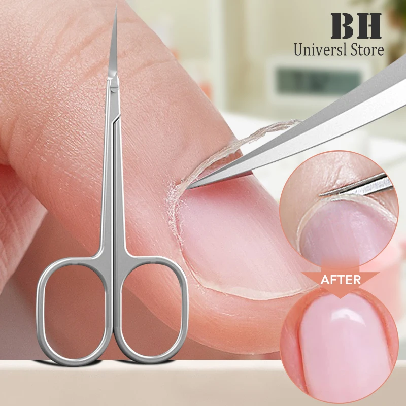 Extra Fine Curved Cuticle Scissors Multi Purpose Manicure Dead Skin Remover For Nails Art Tools Eyelashes Eyebrown Scissors