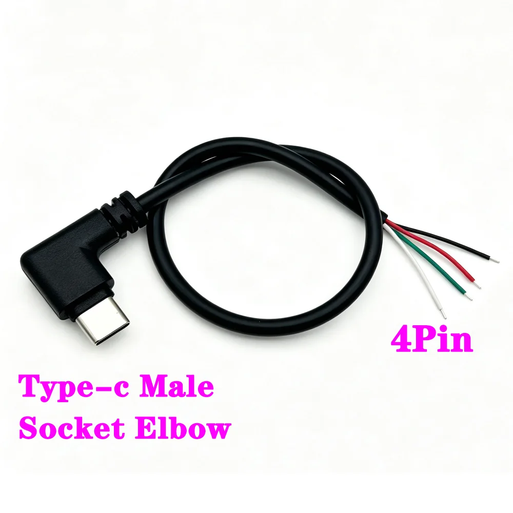 2Pin 4Pin Type C Power Supply Cable USB 2.0 A Female Male Wire Jack Charger Charging Cord Extension Connector DIY Line Interface