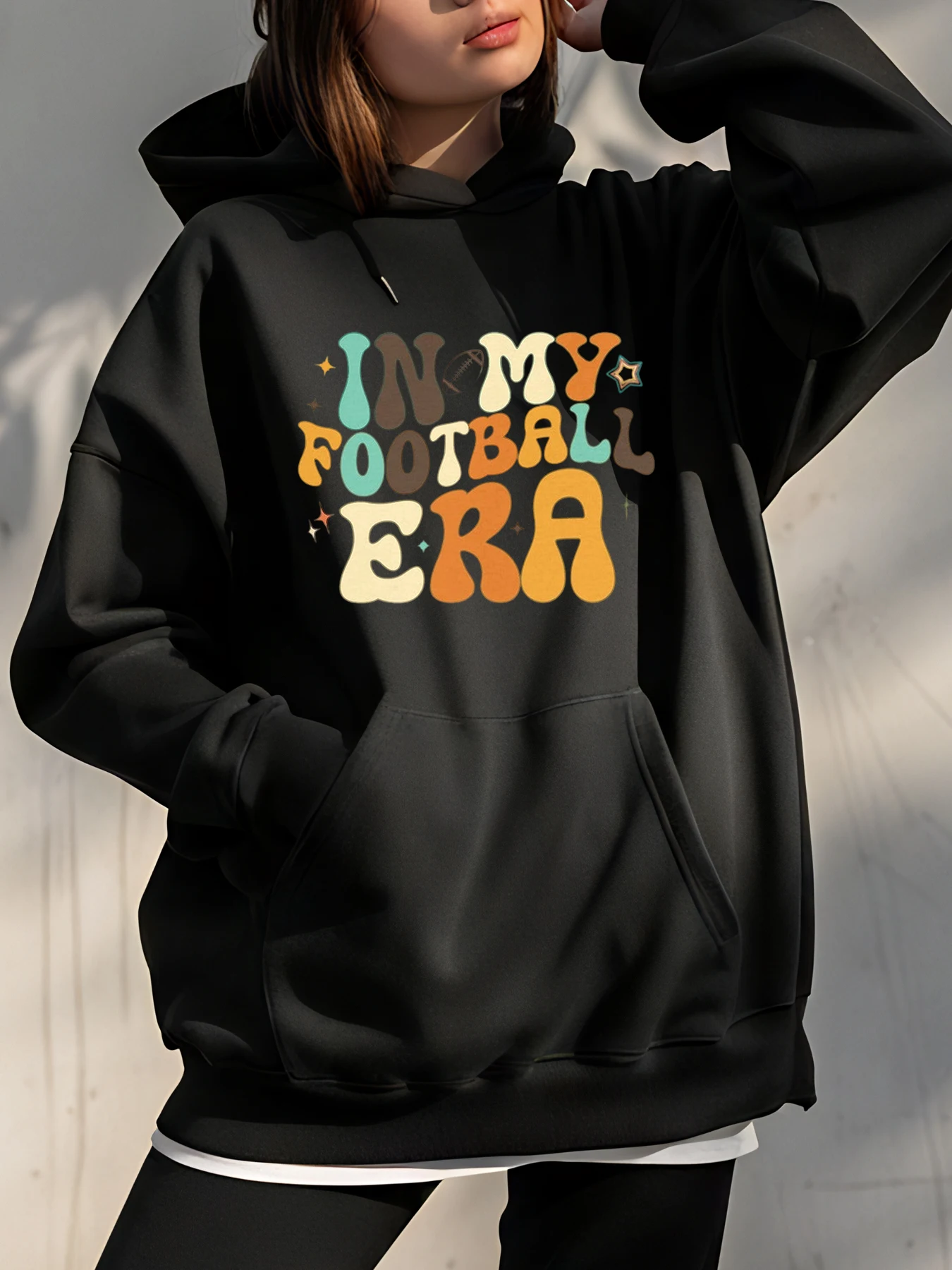 

Толстовка с принтом My Football Era, повседневная толстовка большого размера, женская модная уличная спортивная одежда для девочек и женщин