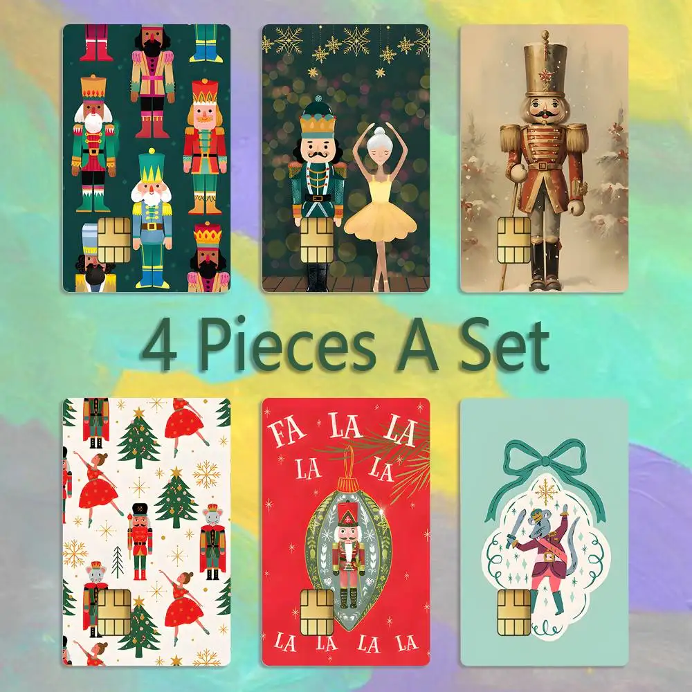 

Nutcracker Christmas Card Stickers Credit Visa Debit Bank Charge Card Bus Metro Waterproof Sticker Decal Decoration