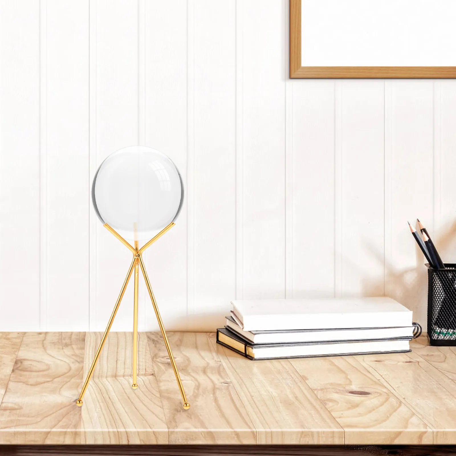 Crystal Ball Stand Iron Tripod Sphere Holder Stable Desktop Display Rack for Home Office Decor