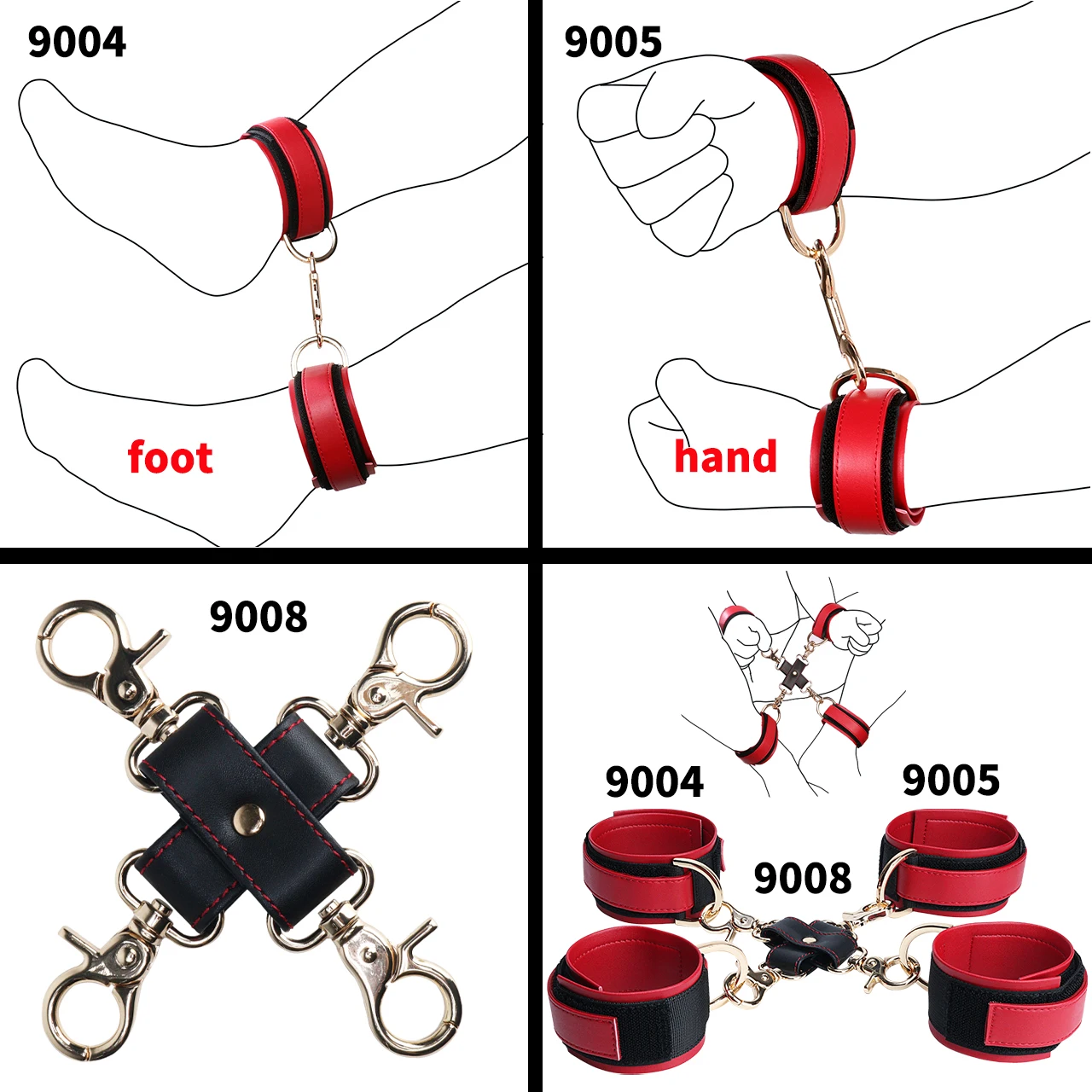 FRRK BDSM بو الجلود عبودية والعتاد الجنس تكبيل للرجال ، الكفة ضبط النفس الكاحل للزوجين مثلي الجنس ، جهاز العفة الذكور المثيرة الكبار