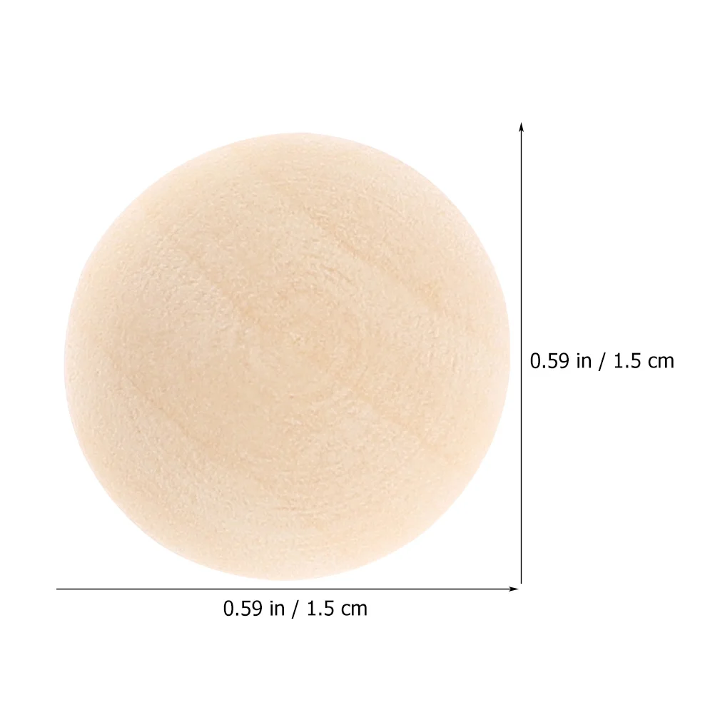 120 Pcs Half Sphere Ornaments Wooden Hemisphere Decor Beads for Crafts Small Balls