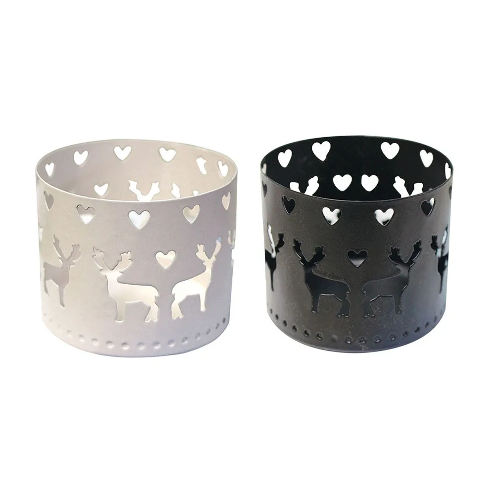 Candeliere in ferro da 2 pezzi, design scavato, decorazione da tavolo in stile vintage chic per varie occasioni, idea regalo