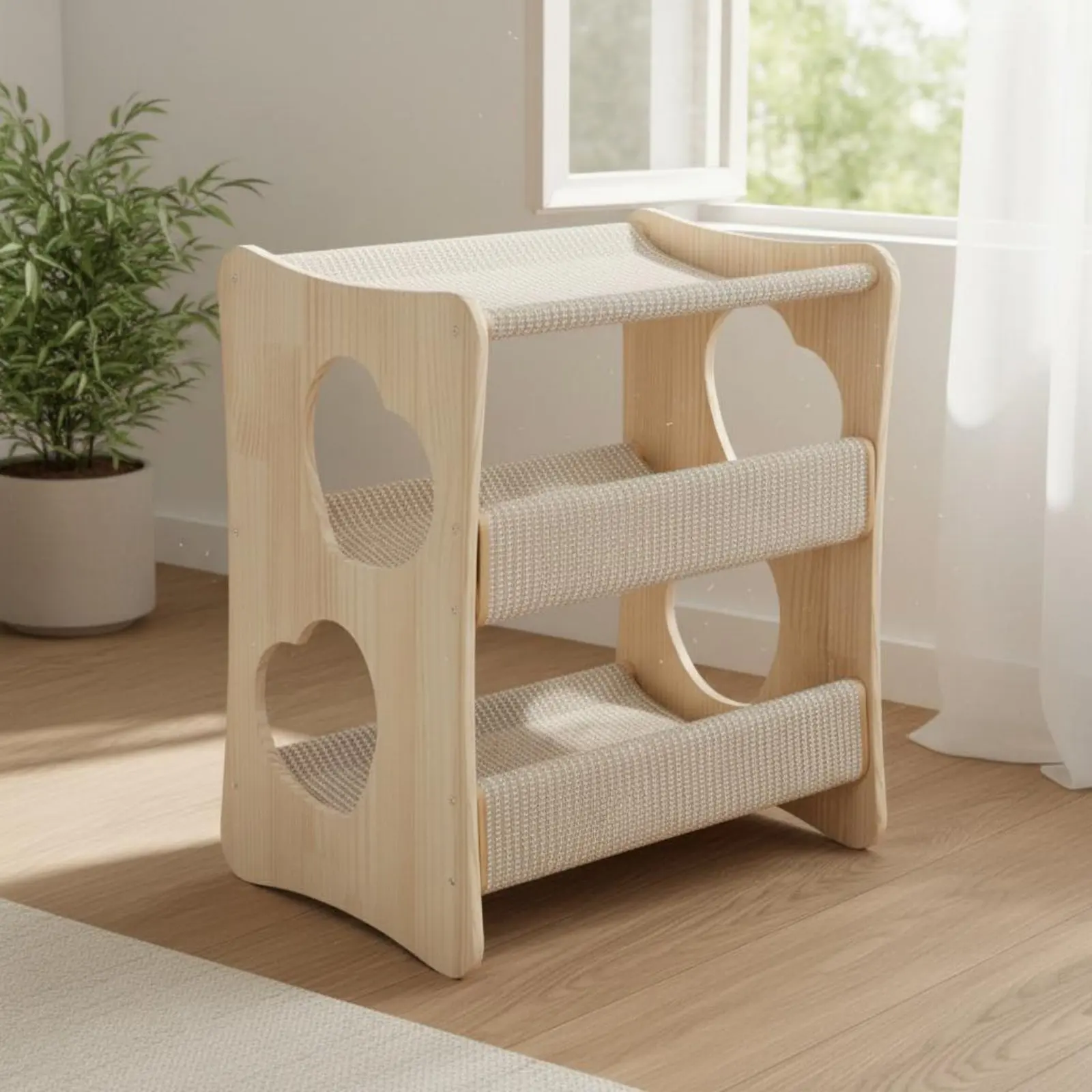 Feline Bunk Bed Cool and Breathable Feline Hammock Elevated Structure Easy to Install Scratch Resistant for Cats, Indoor